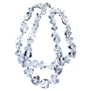 Trifari Clear Lucite Ice Cube Necklace